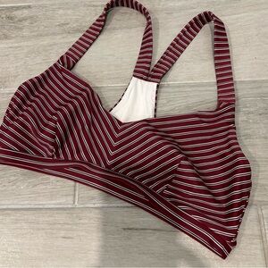 The Upside Burgundy striped bikini top size 6